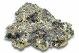 Gleaming Striated Pyrite & Quartz on Sphalerite - Peru #250327-1